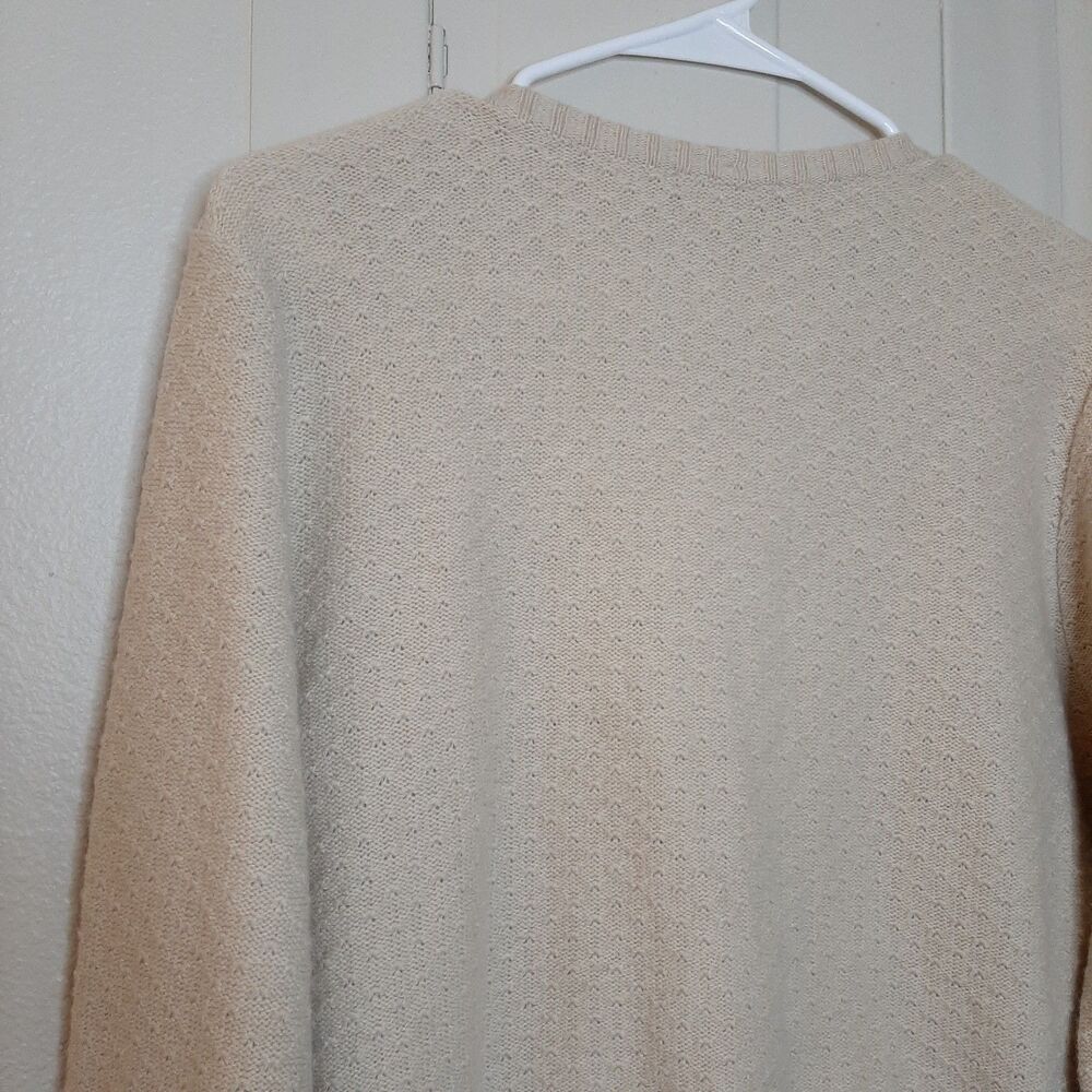 Flavio Castellani Sweater Beige Women Size L / 44 Wool Cashmere Blend Faux Wrap - Picture 12 of 12